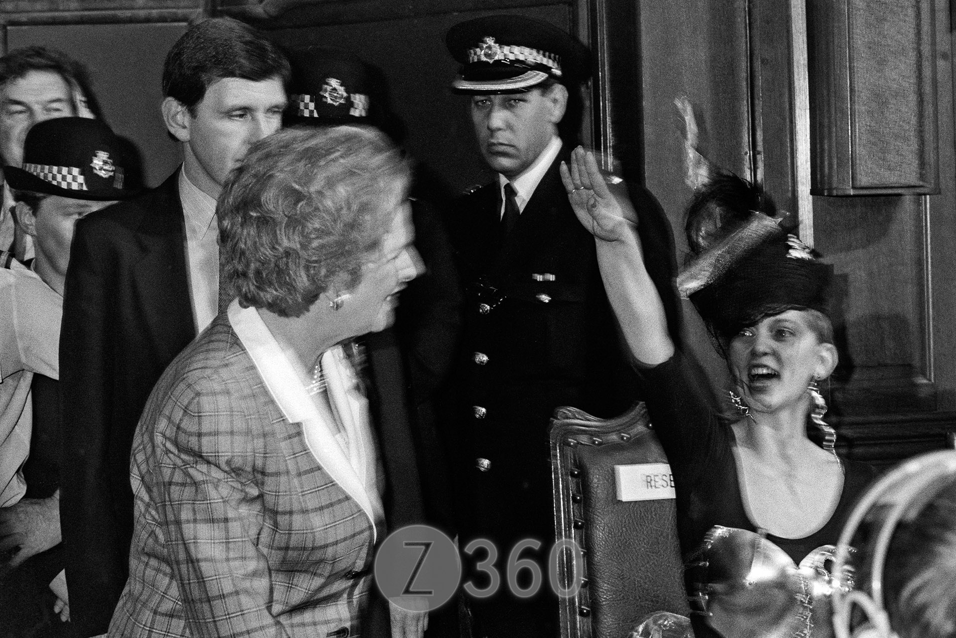 Margaret Thatcher enters to a Nazi salute
